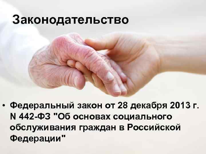 Законодательство • Федеральный закон от 28 декабря 2013 г. N 442 -ФЗ "Об основах