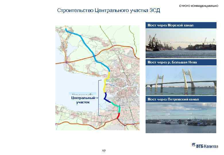 Строительство Центрального участка ЗСД СТРОГО КОНФИДЕНЦИАЛЬНО Мост через Морской канал Мост через р. Большая