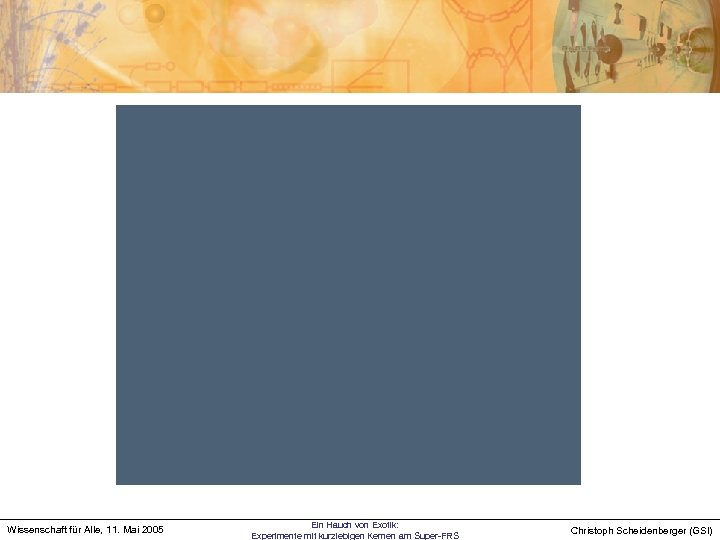 Wissenschaft für Alle, 11. Mai 2005 Ein Hauch von Exotik: Experimente mit kurzlebigen Kernen