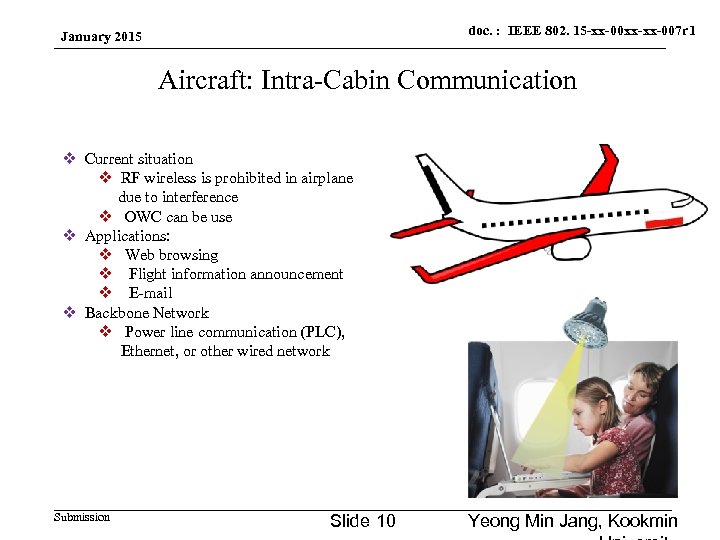 doc. : IEEE 802. 15 -xx-00 xx-xx-007 r 1 January 2015 Aircraft: Intra-Cabin Communication