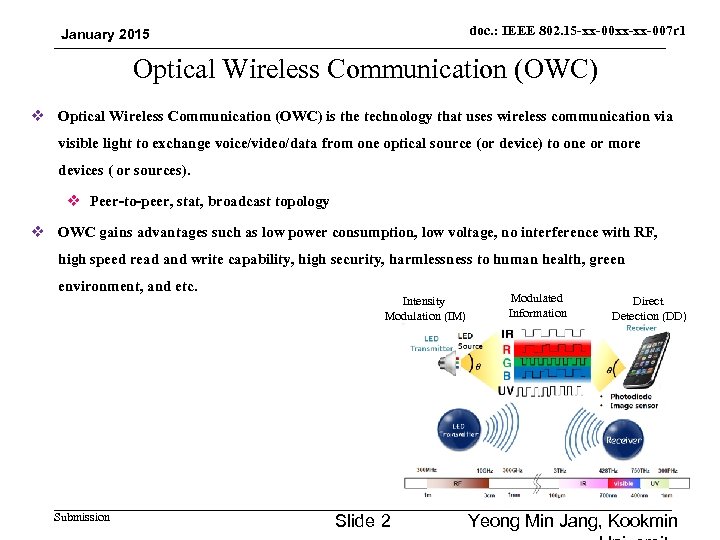 doc. : IEEE 802. 15 -xx-00 xx-xx-007 r 1 January 2015 Optical Wireless Communication
