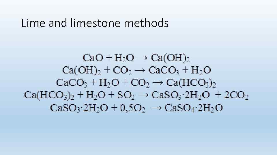 Lime and limestone methods 