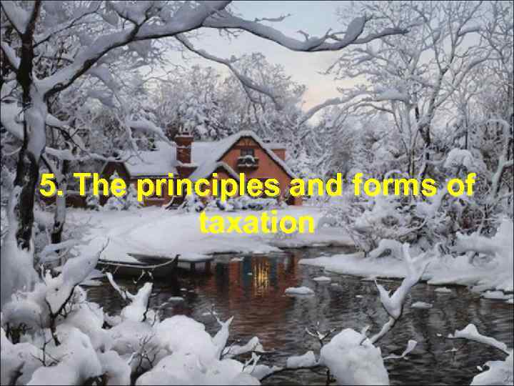 5. The principles and forms of taxation 