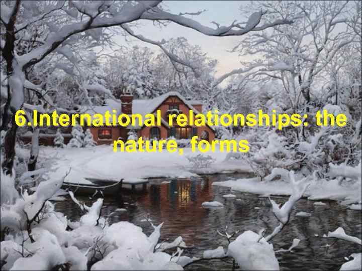 6. International relationships: the nature, forms 