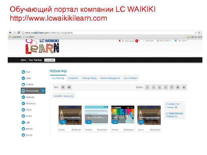 Обучающий портал компании LC WAIKIKI http: //www. lcwaikikilearn. com 