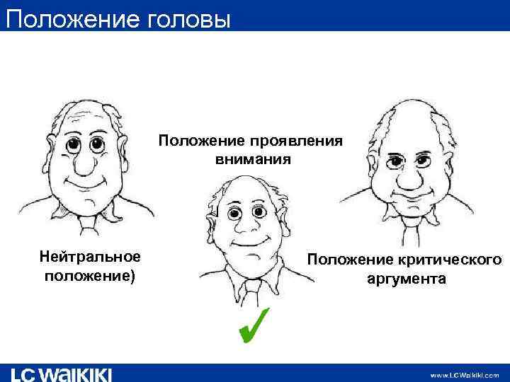 Положение головы Положение проявления внимания Нейтральное положение) Положение критического аргумента 
