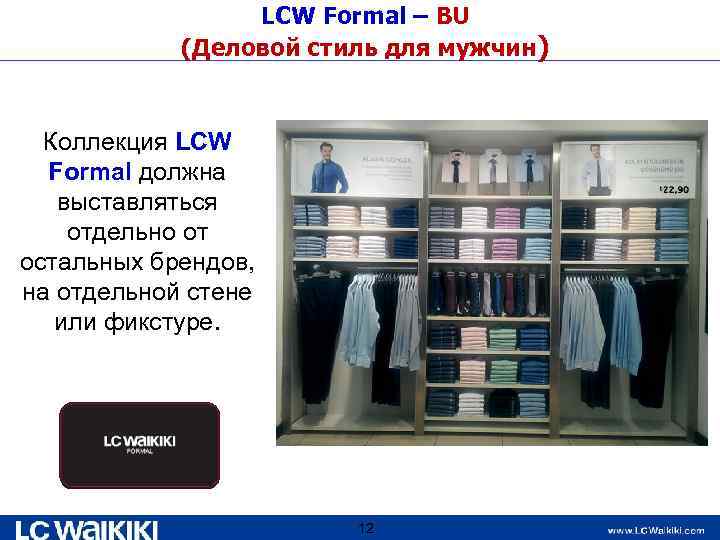 LCW Formal – BU (Деловой стиль для мужчин) Коллекция LCW Formal должна выставляться отдельно