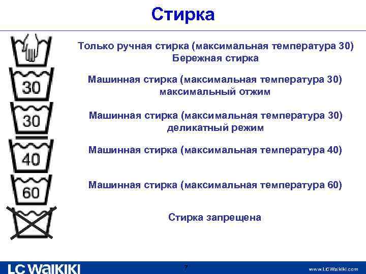 Максимальная температура стирки