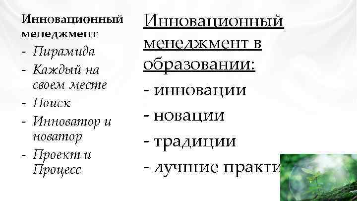 Инновационный менеджмент - Пирамида - Каждый на своем месте - Поиск - Инноватор и