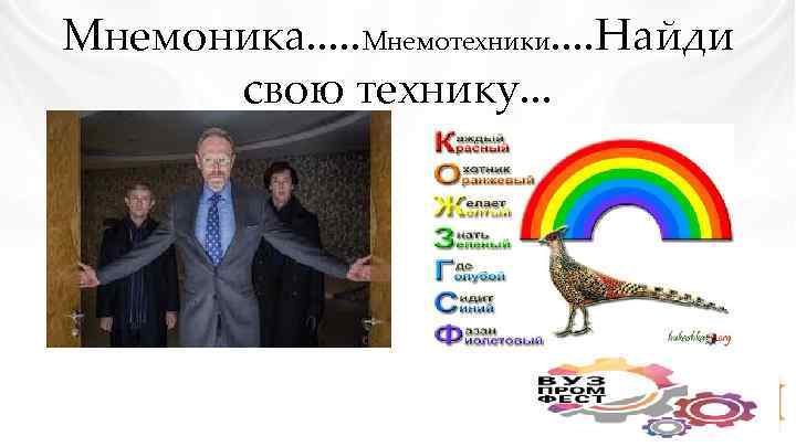 Мнемоника. . . Мнемотехники. . Найди свою технику. . . 