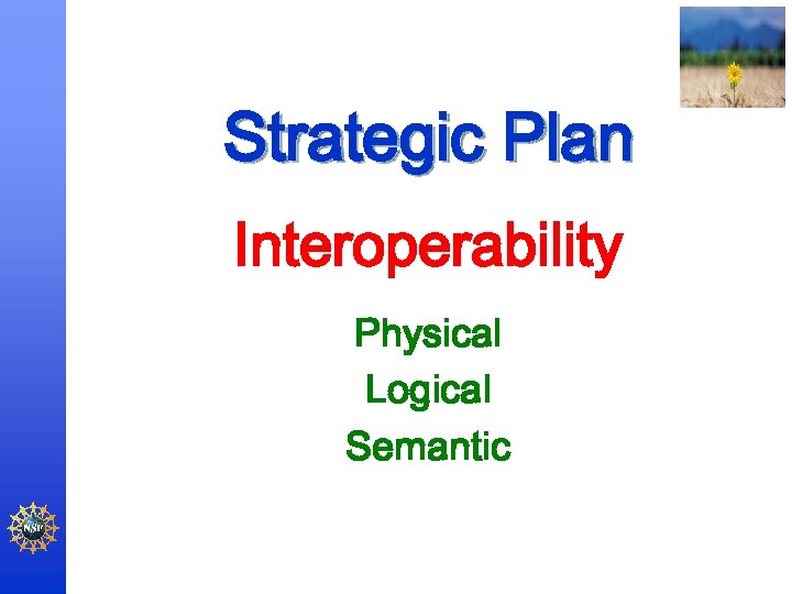 Strategic Plan Interoperability Physical Logical Semantic 