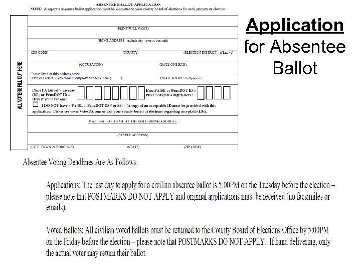 Application for Absentee Ballot 