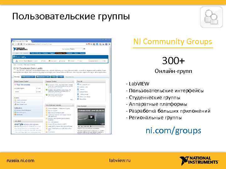 Пользовательские группы NI Community Groups 300+ Онлайн-групп - Lab. VIEW - Пользовательские интерфейсы -