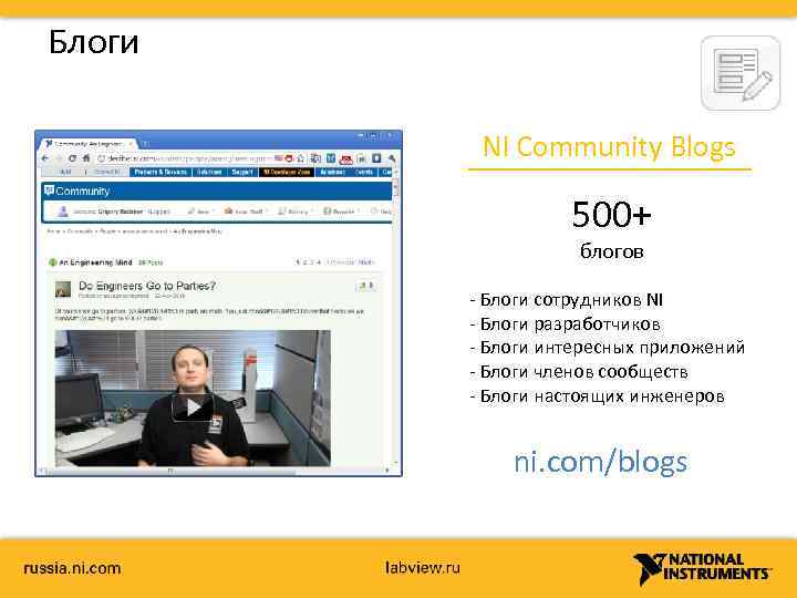 Блоги NI Community Blogs 500+ блогов - Блоги сотрудников NI - Блоги разработчиков -