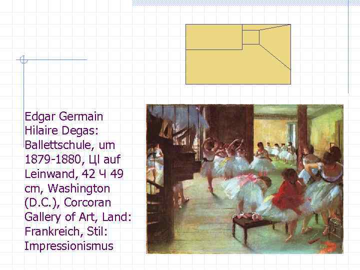 Edgar Germain Hilaire Degas: Ballettschule, um 1879 -1880, Цl auf Leinwand, 42 Ч 49