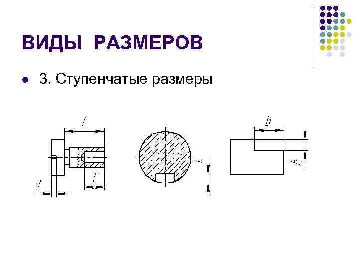 ВИДЫ РАЗМЕРОВ l 3. Ступенчатые размеры 