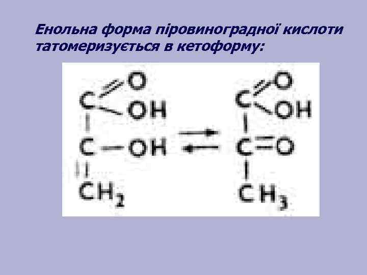 Енольна форма піровиноградної кислоти татомеризується в кетоформу: 