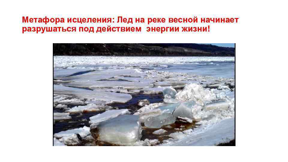 Метафора исцеления: Лед на реке весной начинает разрушаться под действием энергии жизни! 