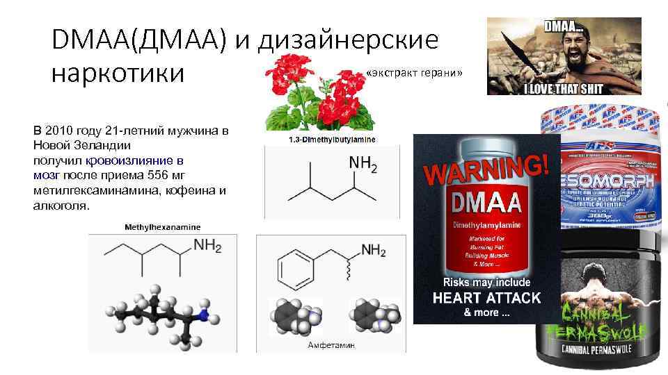 DMAA(ДМАА) и дизайнерские «экстракт герани» наркотики В 2010 году 21 -летний мужчина в Новой