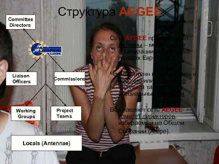 Committee Directors Структура AEGEE: Сеть AEGEE представляют антенны – молодёжные организации в более 250