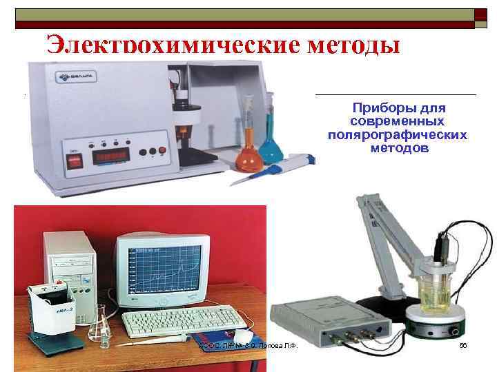 Электрохимические методы Приборы для современных полярографических методов АООС. ЛК. № 8 -9. Попова Л.