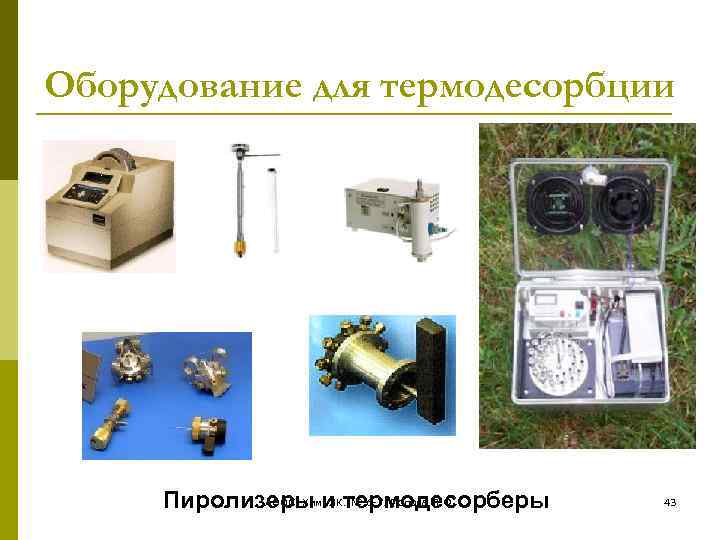 Оборудование для термодесорбции АООС. Хим. ЛК. № 6 -7. Попова Л. Ф. Пиролизеры и