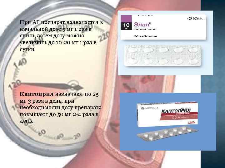 При АГ препарат назначается в начальной дозе 5 мг 1 раз в сутки, затем