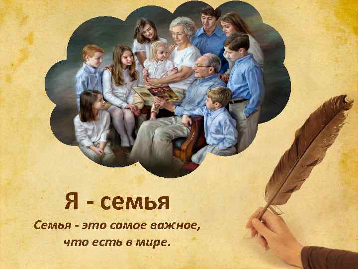 Я - семья Семья - это самое важное, что есть в мире. 