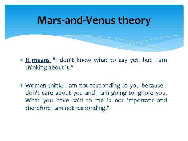 Mars-and-Venus theory It means 