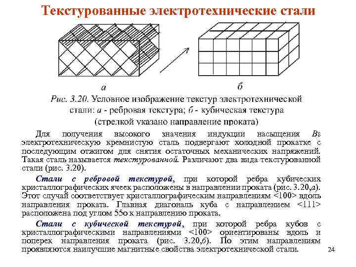 Текстурованные электротехнические стали Для получения высокого значения индукции насыщения Bs электротехническую кремнистую сталь подвергают