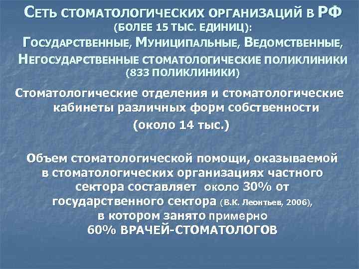 Организация стоматологической помощи презентация