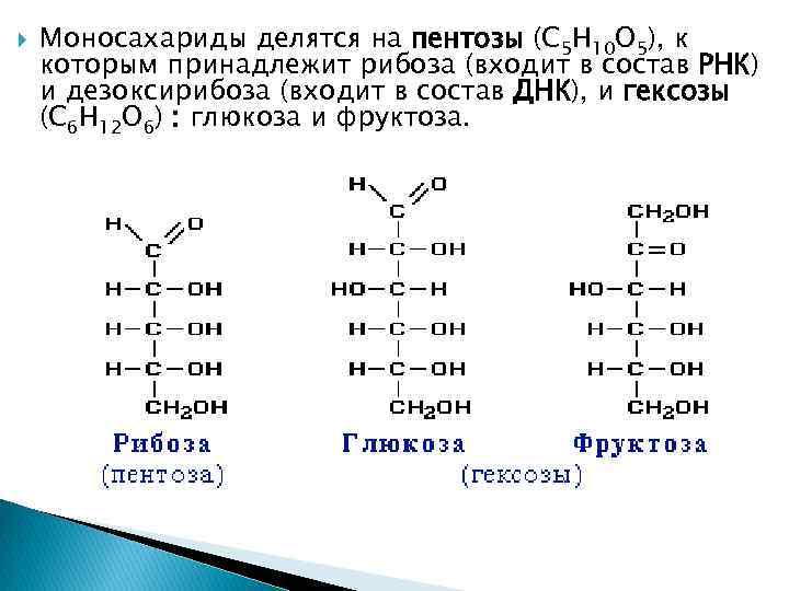 Рибоза и дезоксирибоза схема