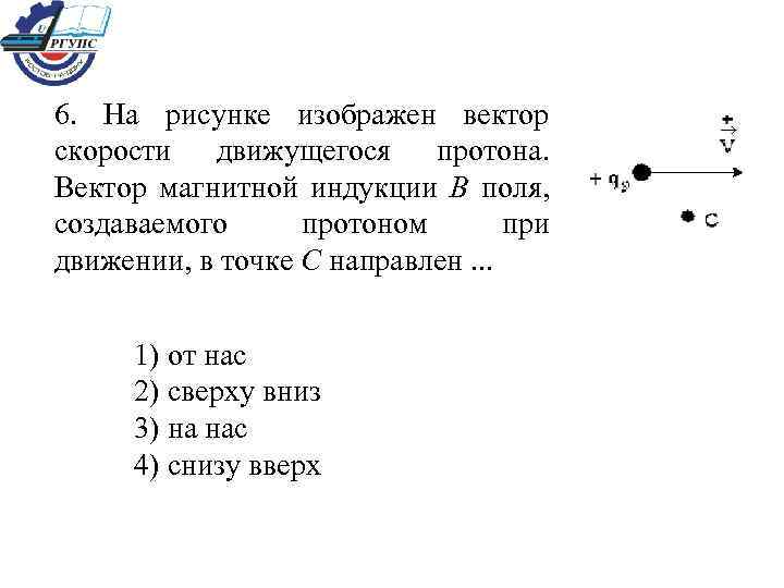 На рисунке изображен вектор скорости движущегося электрона вектор магнитной индукции поля