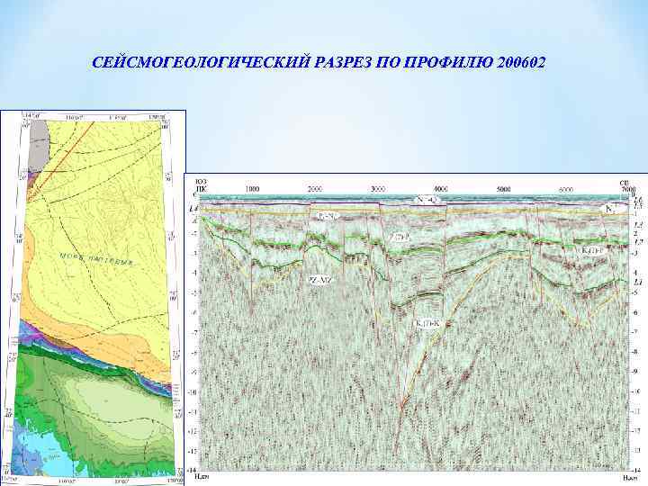 CЕЙСМОГЕОЛОГИЧЕСКИЙ РАЗРЕЗ ПО ПРОФИЛЮ 200602 