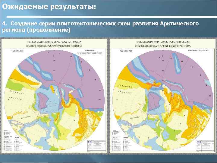 Ожидаемые результаты: 4. Создание серии плитотектонических схем развития Арктического региона (продолжение) 