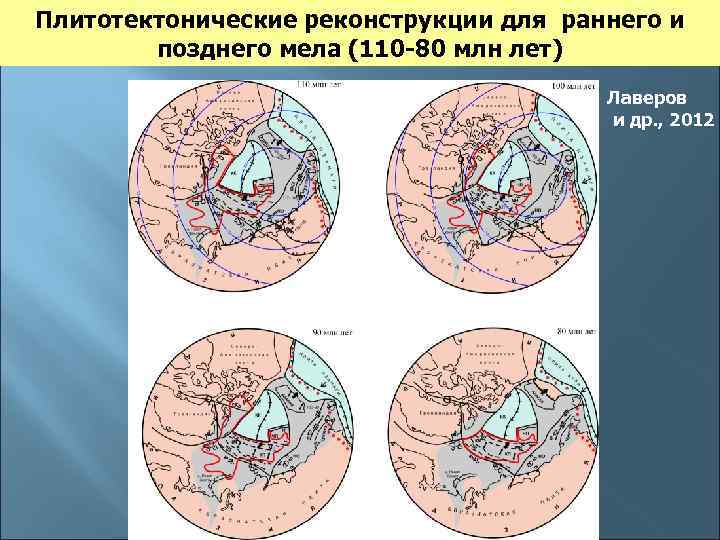 Плитотектонические реконструкции для раннего и позднего мела (110 -80 млн лет) Лаверов и др.