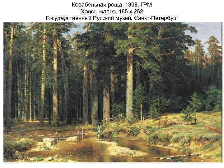 Корабельная роща. 1898. ГРМ Холст, масло. 165 х 252 Государственный Русский музей, Санкт-Петербург 