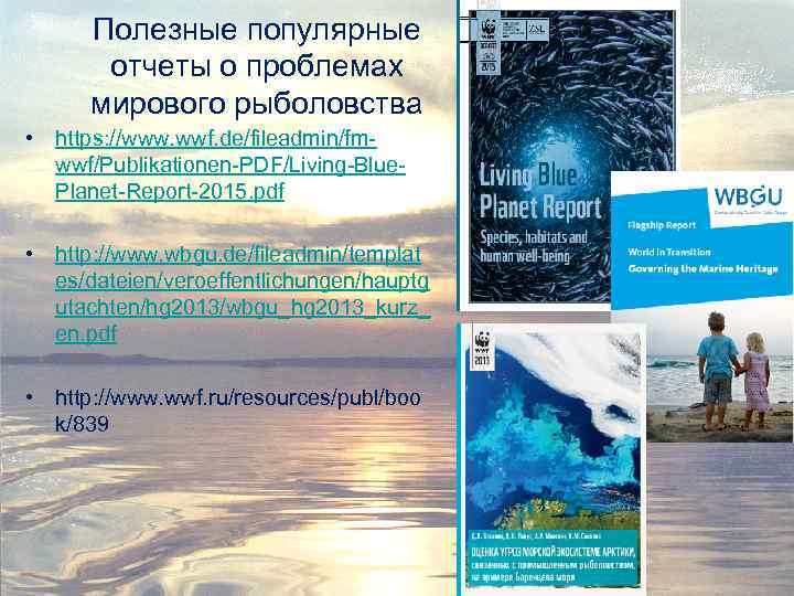 Полезные популярные отчеты о проблемах мирового рыболовства • https: //www. wwf. de/fileadmin/fmwwf/Publikationen-PDF/Living-Blue. Planet-Report-2015. pdf