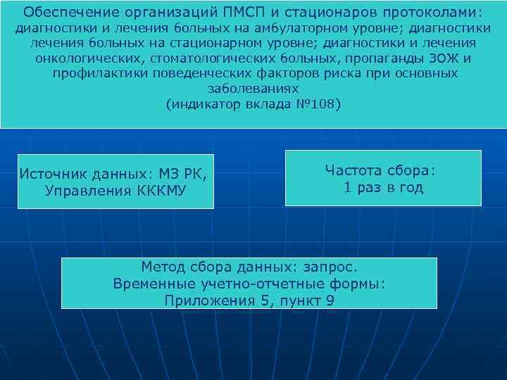 Обеспечение организаций ПМСП и стационаров протоколами: диагностики и лечения больных на амбулаторном уровне; диагностики