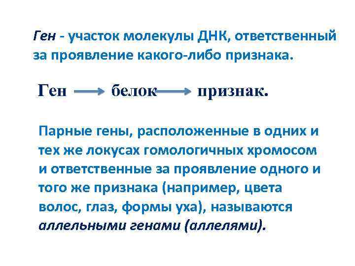 Генотип определенного признака человека