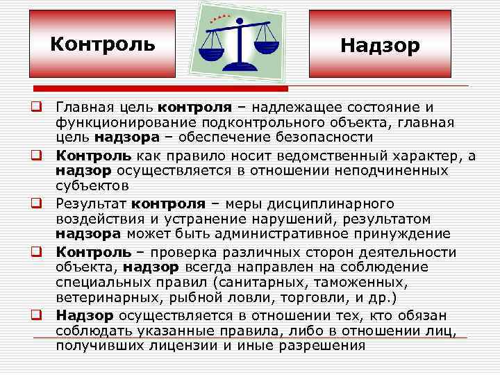 Право контроля. Отличие контроля от надзора в административном праве. Контроль и надзор различия. Различие между терминами 