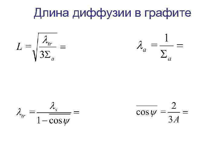 Длина диффузии в графите 