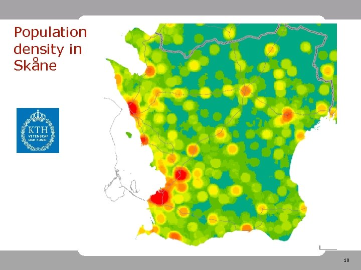 Population density in Skåne 10 