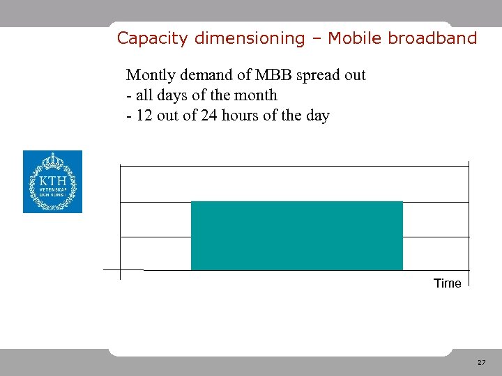 Capacity dimensioning – Mobile broadband Montly demand of MBB spread out - all days