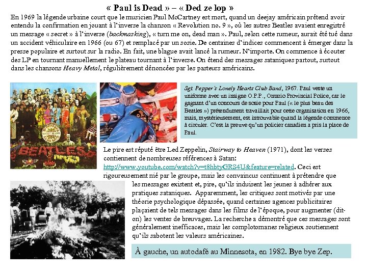  « Paul is Dead » – « Ded ze lop » En 1969