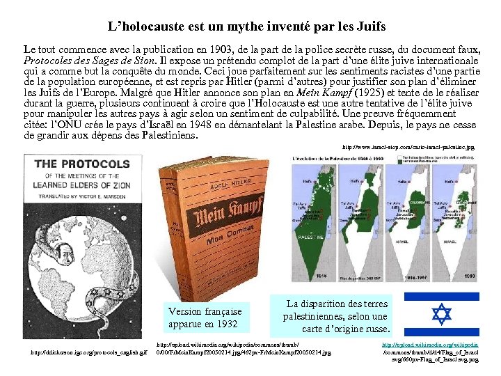 L’holocauste est un mythe inventé par les Juifs Le tout commence avec la publication