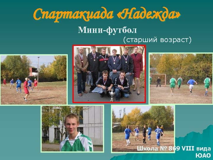 Спартакиада «Надежда» Мини-футбол (старший возраст) Школа № 869 VIII вида ЮАО 