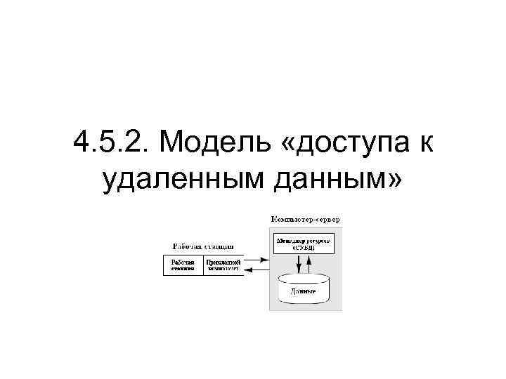 4. 5. 2. Модель «доступа к удаленным данным» 