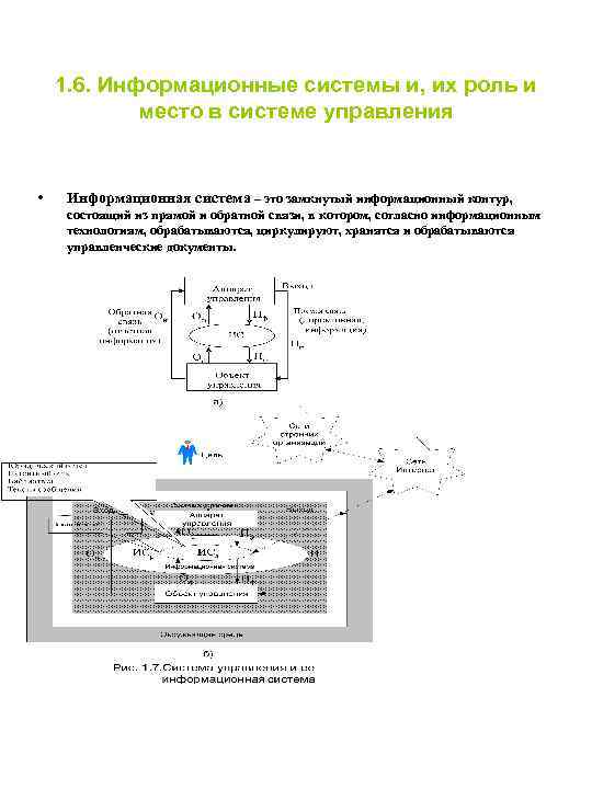 1. 6. Информационные системы и, их роль и место в системе управления • Информационная