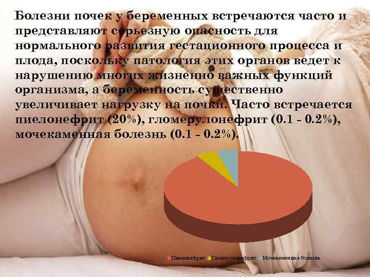 Болезни почек у беременных встречаются часто и представляют серьезную опасность для нормального развития гестационного